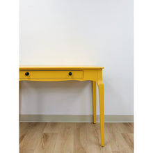 Load image into Gallery viewer, Contemporary Yellow Desk Black Knobs Finished Back Home Office Bold Statement