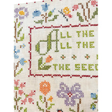 Load image into Gallery viewer, Vintage All The Flowers Cross Stitch Framed Art Sampler Floral Quote Black Frame
