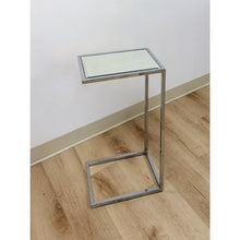 Load image into Gallery viewer, Mirrored Top Side Table Chrome Hollywood Regency Vintage Accent Glam Modern