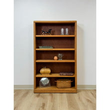 Load image into Gallery viewer, Vintage MCM Nature Light Oak Bookshelf, Five Shelf with Rounded Edges, Rustic