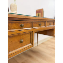Load image into Gallery viewer, American of Martinsville Vintage MCM Desk w/ Glass Top Four Drawers Transitional