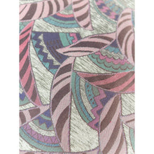 Load image into Gallery viewer, Vintage Postmodern Purple Green Ottoman Leaf Pattern Retro Accent Pouf