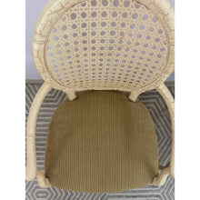 Load image into Gallery viewer, Set of 6 Vintage Cane Dining Chairs Coastal Chic w/ Captains Chairs Hollywood
