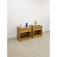 Load image into Gallery viewer, Thomasville Blonde Oak Nightstand Pair Vintage Drawers Storage 22" Wide