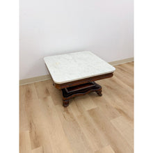 Load image into Gallery viewer, Antique Mahogany Marble Top Coffee Table Traditional Square Living Room