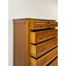 Load image into Gallery viewer, Vintage Thomasville Transitional Tallboy Dresser, Burlwood Accents, MCM Casegood