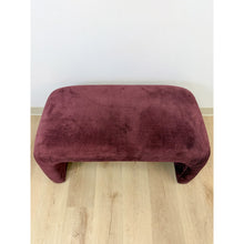 Load image into Gallery viewer, Postmodern Burgundy/Mauve Upholstered Curved Bench Vintage Sculptural Seating