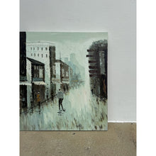 Load image into Gallery viewer, Rainy Cityscape Oil Painting Brutalist Impasto Figurative Street Scene