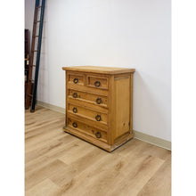 Load image into Gallery viewer, Mexican Solid Pine Five Drawer Dresser Wrought Iron Pulls Rustic Farmhouse Chest