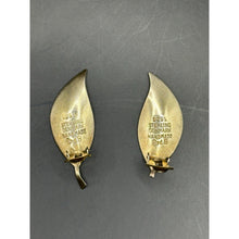 Load image into Gallery viewer, David Anderson Sterling Silver Leaf Set, Brooch And Earrings With Blue Enamel