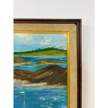 Load image into Gallery viewer, Original Framed Sailboat Oil Painting Signed Esther Evans 1968, Coastal Nautical