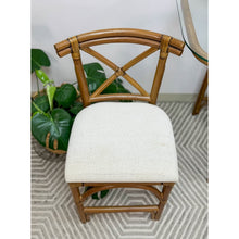 Load image into Gallery viewer, Vintage Rattan Bistro Set Counter Height Bar Stools Table Coastal Honeymoon Set
