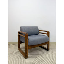 Load image into Gallery viewer, Vintage MCM Single Accent Chair Rounded Wood Arms Mid-Century Lounge