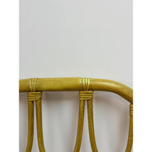 Load image into Gallery viewer, Coastal, Yellow Faux Bamboo, Hollywood Regency, Twin Headboard, Woven Details