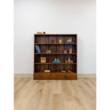 Load image into Gallery viewer, Vintage MCM Solid Walnut Four Shelf Bookcase Shallow Display MidCentury Shelving