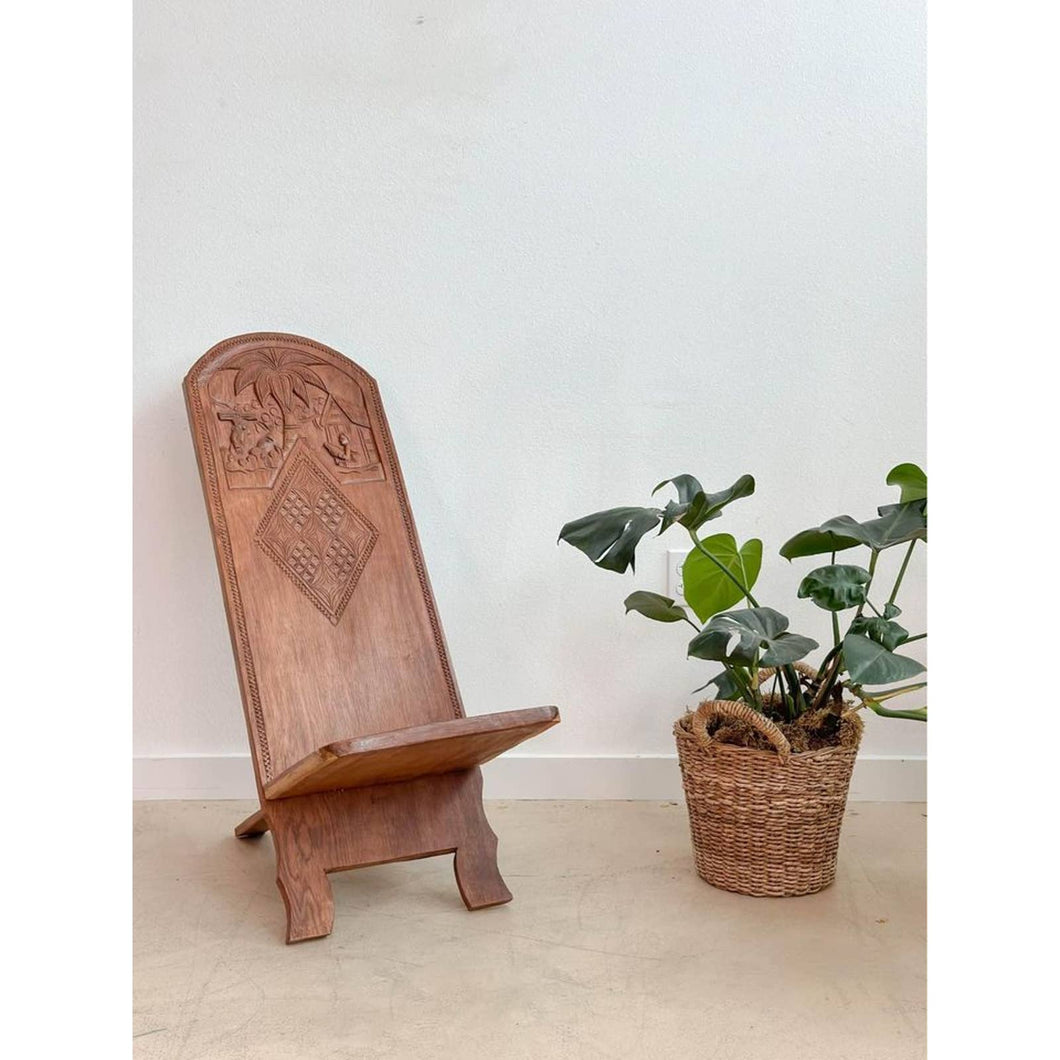Carved Solid Wood African Chair