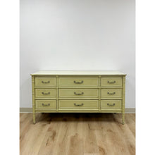Load image into Gallery viewer, Vintage Dresser Henry Link Green Nine Drawer Bali Hai Coastal Hollywood Regency
