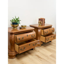 Load image into Gallery viewer, Vintage Century Furniture Provincial Curvy Nightstand Pair Classic Bedroom Table
