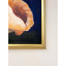 Load image into Gallery viewer, Conch Shell Still Life Original Painting Elinor White, Gold Frame Oil on Canvas
