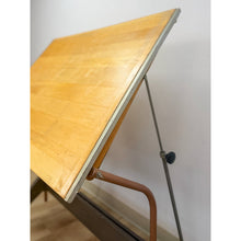 Load image into Gallery viewer, Vintage Drafting Table Mayline Pivot Tilt Blonde Wood Artist Architect MCM
