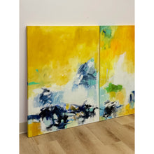 Load image into Gallery viewer, Set of 3 Modern Abstract Paintings Yellow Green Blue Wall Art Acrylic on Canvas
