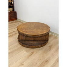 Load image into Gallery viewer, Pencil Reed Rattan Burlwood Inlay Round Coffee Table Gabriella Crespi Style Rare
