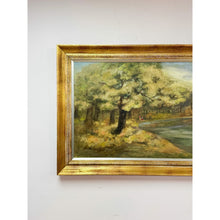 Load image into Gallery viewer, Vintage Oil Painting Landscape Father Son Fishing River Impressionist On Canvas
