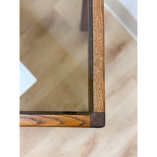 Load image into Gallery viewer, Vintage MCM Scandinavian Design Side Table Smoky Glass Top Dark Wood Accent
