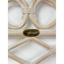 Load image into Gallery viewer, Vintage Etagere Henry Link Rattan Whitewash Three-Tier Glass Shelves Coastal

