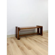Load image into Gallery viewer, Handmade Rustic Coastal Pine Bench, Walnut Stained Walnut, Farmhouse, Primitive
