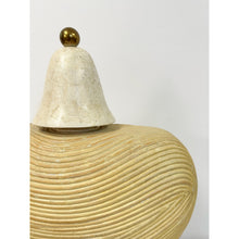 Load image into Gallery viewer, Pencil Reed Tessellated Stone Bust Statue Hollywood Regency Coastal MCM
