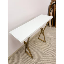 Load image into Gallery viewer, Modern White Tall Console/Bar Table – Minimalist, Sleek Design, Multi-Use

