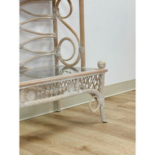 Load image into Gallery viewer, Vintage Etagere Henry Link Rattan Whitewash Three-Tier Glass Shelves Coastal
