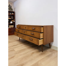 Load image into Gallery viewer, Vintage United MCM Nine Drawer Lowboy Dresser Collectible Mid Century Walnut
