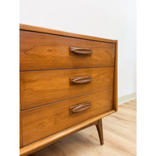 Load image into Gallery viewer, Vintage United MCM Nine Drawer Lowboy Dresser Collectible Mid Century Walnut
