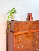 Load image into Gallery viewer, Mahogany Modern Tallboy Dresser
