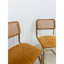 Load image into Gallery viewer, Pair of Cesca Chairs Brass Cane Vintage MCM Coastal Mid-Century Dining Chairs
