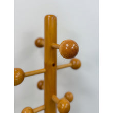 Load image into Gallery viewer, Vintage Atomic Coat Hat Rack Glossy Pine MCM Entryway Stand Mid Century Modern
