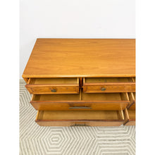 Load image into Gallery viewer, Heritage MCM Lowboy 7-Drawer Dresser Unique Brass Pulls Vintage Long Dresser
