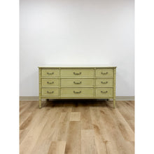 Load image into Gallery viewer, Vintage Dresser Henry Link Green Nine Drawer Bali Hai Coastal Hollywood Regency
