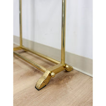 Load image into Gallery viewer, Vintage Polished Brass Three-Tier Freestanding Towel Rack Ball Finials Atomic
