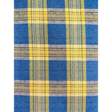 Load image into Gallery viewer, Vintage MCM Retro Plaid Sofa in Electric Blue and Green with Nailhead Trim
