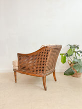 Load image into Gallery viewer, Cane Faux Bamboo Barrel Chair
