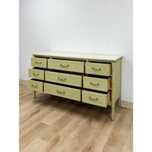 Load image into Gallery viewer, Vintage Dresser Henry Link Green Nine Drawer Bali Hai Coastal Hollywood Regency

