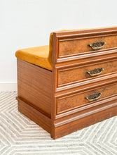 Load image into Gallery viewer, Vintage Hidden Vanity Storage Bench
