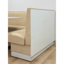 Load image into Gallery viewer, Vintage Retro Diner Banquette Booth Set Chrome Table Cream Vinyl L-Shape
