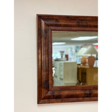 Load image into Gallery viewer, Vintage MCM Walnut Burlwood Tiger Oak Wall Mirror Antique Frame Hanging Mirror
