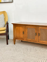 Load image into Gallery viewer, Mid Century Low Cane Credenza
