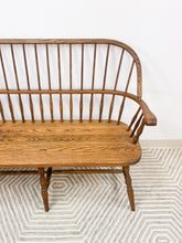 Load image into Gallery viewer, Vintage Oak Spindle Bench
