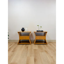 Load image into Gallery viewer, Unique Curved Hourglass Double Sided Nightstand Pair Vintage Accent
